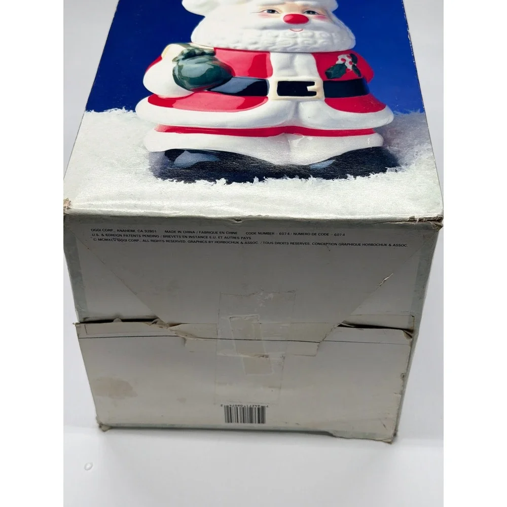 OGGI Funtime Ceramic Cookie‎ Jar St Nick Santa Claus Christmas Holiday